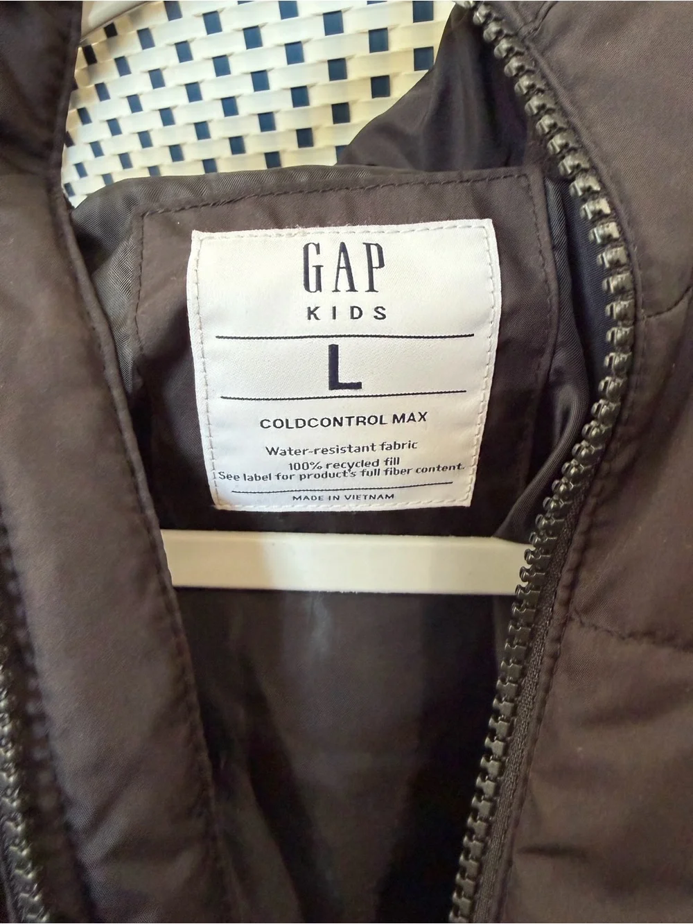 GAP Kids Black ColdControl Max Hooded Puffer Jacket Coat Size L (10)